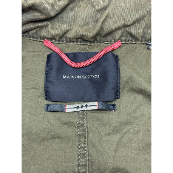 Maison Scotch by Scotch & Soda Cargo Utility Vest Olive Green Medium Drawstring - Picture 3 of 15